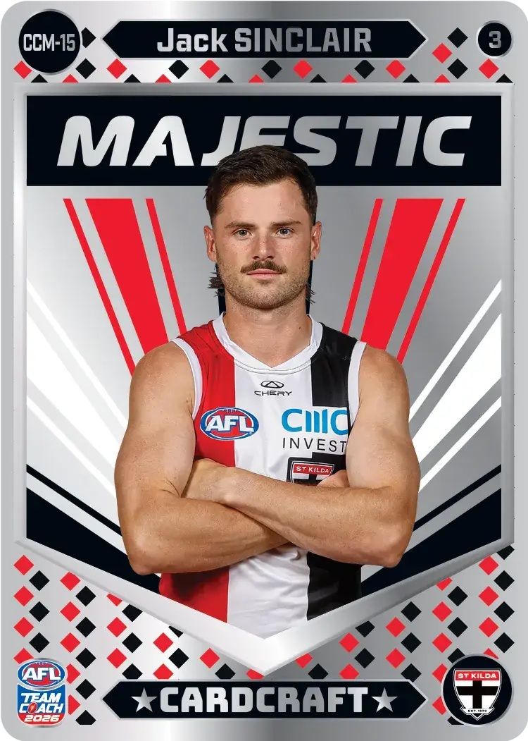 Teamcoach 2026 Card Craft Majestic CCM-15 Jack Sinclair #3 - St Kilda Saints