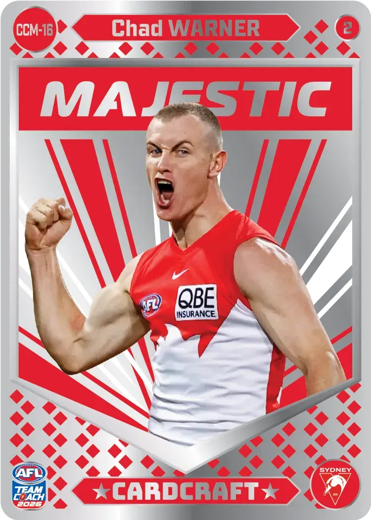 Teamcoach 2026 Card Craft Majestic CCM-16 Chad Warner #2 - Sydney Swans