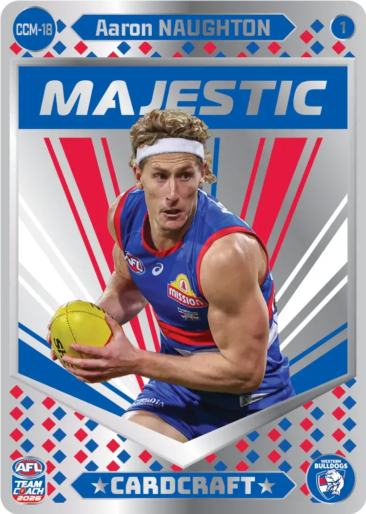 Teamcoach 2026 Card Craft Majestic CCM-18 Aaron Naughton #1 - Western Bulldogs