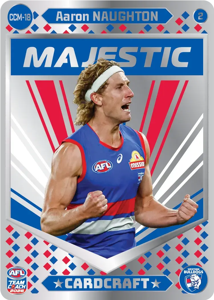 Teamcoach 2026 Card Craft Majestic CCM-18 Aaron Naughton #2 - Western Bulldogs