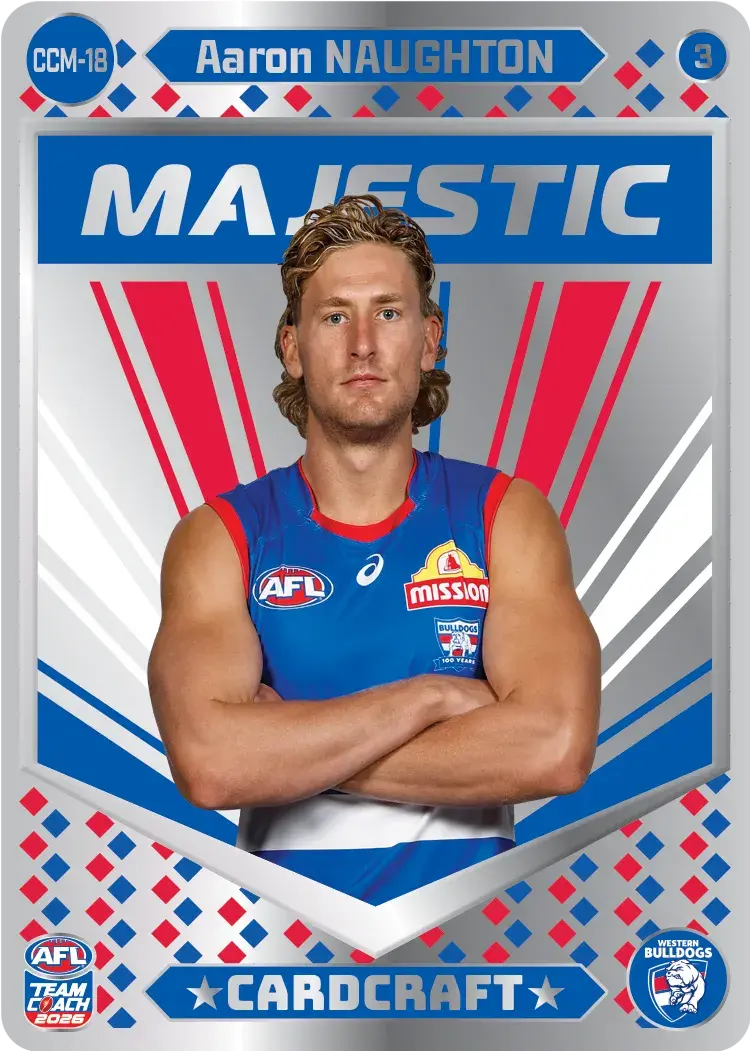 Teamcoach 2026 Card Craft Majestic CCM-18 Aaron Naughton #3 - Western Bulldogs