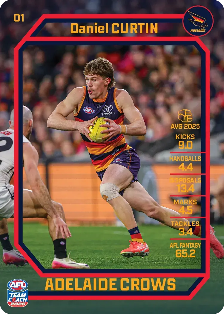 Teamcoach 2026 Base Common Card #01 Daniel Curtin - Adelaide Crows