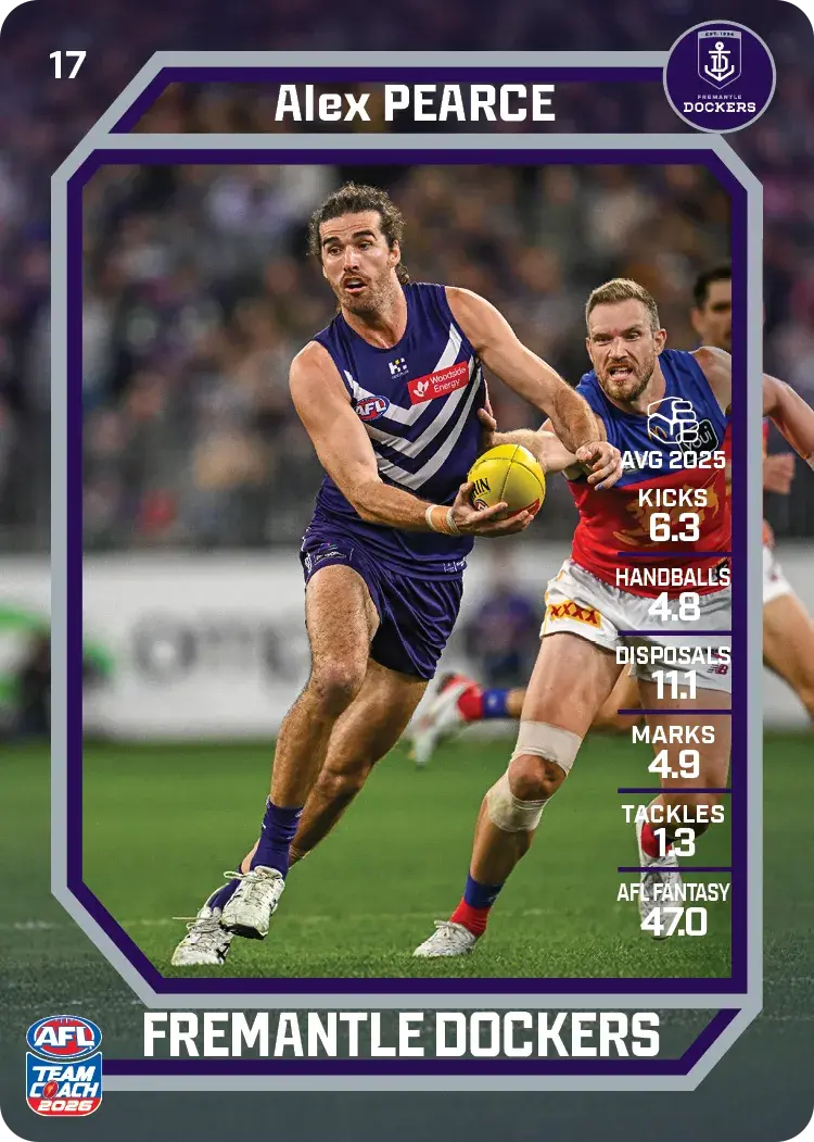 Teamcoach 2026 Base Common Card #17 Alex Pearce - Fremantle