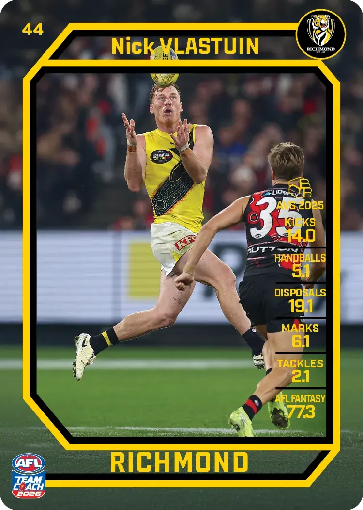 Teamcoach 2026 Base Common Card #44 Nick Vlastuin - Richmond