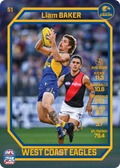 Teamcoach 2026 Base Common Card #51 Liam Baker - West Coast Eagles