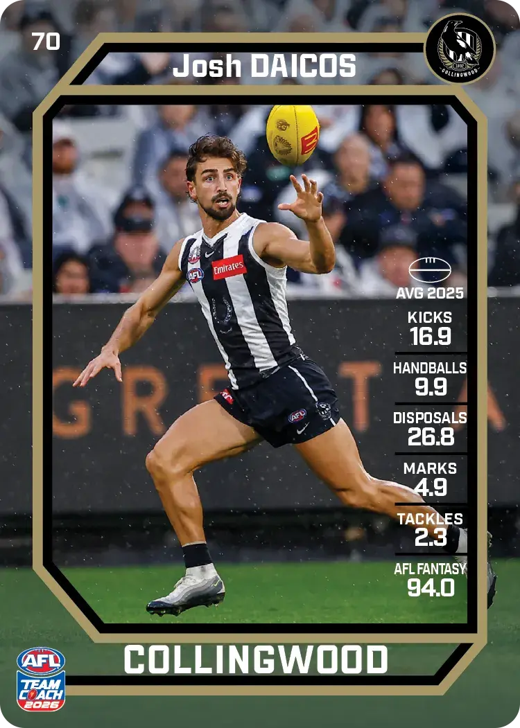 Teamcoach 2026 Base Common Card #70 Josh Daicos - Collingwood