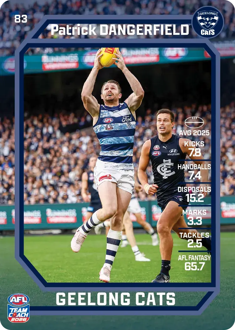 Teamcoach 2026 Base Common Card #83 Patrick Dangerfield - Geelong