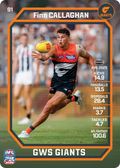 Teamcoach 2026 Base Common Card #91 Finn Callaghan - GWS Giants