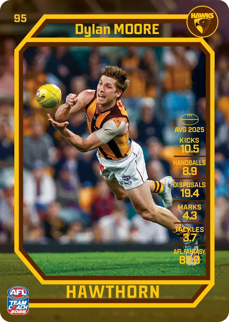 Teamcoach 2026 Base Common Card #95 Dylan Moore - Hawthorn