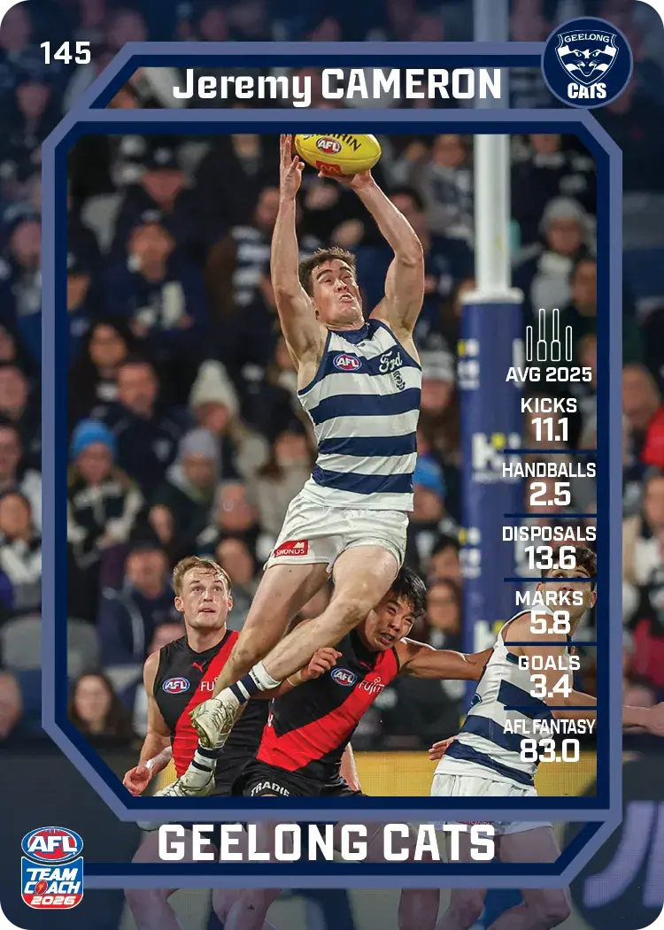 Teamcoach 2026 Base Common Card #145 Jeremy Cameron - Geelong