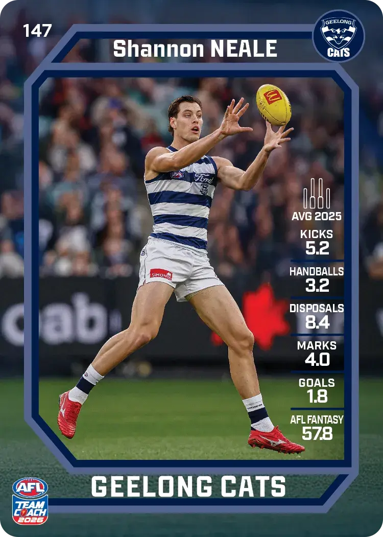 Teamcoach 2026 Base Common Card #147 Shannon Neale - Geelong