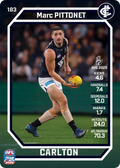 Teamcoach 2026 Base Common Card #183 Marc Pittonet - Carlton