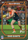 Teamcoach 2026 Base Common Card #189 Kieren Briggs - GWS Giants