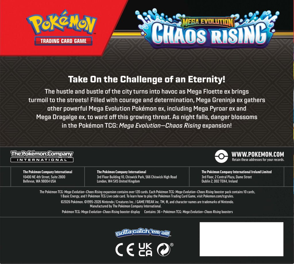 Pokemon TCG | Chaos Rising | Sealed Booster Box (36 Packs)
