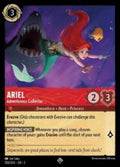 Disney Lorcana: Into the Inklands set 3. Ariel "Adventerous Collector" super rare trading card.