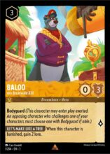Disney Lorcana: Into the Inklands set 3. Baloo "Von Bruinwald XIII" rare trading card.