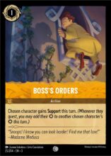 Disney Lorcana: Into the Inklands set 3. Boss's Orders common trading card.