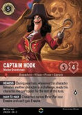 Disney Lorcana: Into the Inklands set 3. Captain Hook "Master Swordsman" Enchanted trading card.
