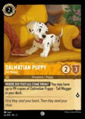 Disney Lorcana: Into the Inklands set 3. Dalmatian Puppy "Tail Wagger" common trading card.