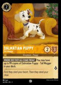 Disney Lorcana: Into the Inklands set 3. Dalmatian Puppy "Tail Wagger" common trading card.