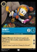 Disney Lorcana: Into the Inklands set 3. Dewey "Showy Nephew" uncommon trading card.