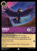 Disney Lorcana: Into the Inklands set 3. Diablo "Loyal Familiar" common trading card.