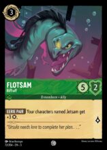 Disney Lorcana: Into the Inklands set 3. Flotsam "Riffraff" common trading card.