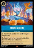 Disney Lorcana: Into the Inklands set 3. Friend Like Me rare trading card.
