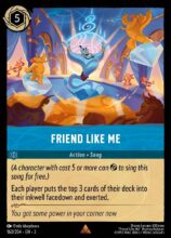 Disney Lorcana: Into the Inklands set 3. Friend Like Me rare trading card.
