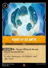 Disney Lorcana: Into the Inklands set 3. Heart of Atlantis rare trading card.