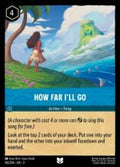 Disney Lorcana: Into the Inklands set 3. How Far I'll Go uncommon trading card.