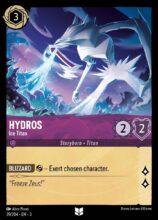 Disney Lorcana: Into the Inklands set 3. Hydros "Ice Titan" uncommon trading card.