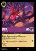 Disney Lorcana: Into the Inklands set 3. Iago "Pretty Polly" common trading card.