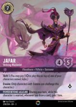 Disney Lorcana: Into the Inklands set 3. Jafar "Striking Illustionist" Enchanted trading card.