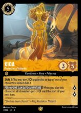 Disney Lorcana: Into the Inklands set 3. Kida "Protector of Atlantis" legendary trading card.
