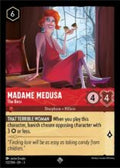 Disney Lorcana: Into the Inklands set 3. Madame Medusa "The Boss" super rare trading card.