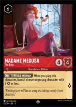 Disney Lorcana: Into the Inklands set 3. Madame Medusa "The Boss" super rare trading card.