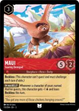 Disney Lorcana: Into the Inklands set 3. Maui "Soaring Demigod" uncommon trading card.