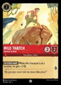 Disney Lorcana: Into the Inklands set 3. Milo Thatch "Spirited Scholar" common trading card.