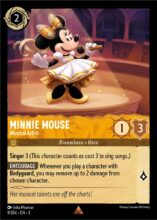 Disney Lorcana: Into the Inklands set 3. Minnie Mouse "Musical Artist" rare trading card.