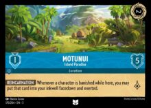 Disney Lorcana: Into the Inklands set 3. Motunui "Island Paradise" uncommon trading card.