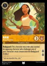 Disney Lorcana: Into the Inklands set 3. Nani "Protective Sister" uncommon trading card.