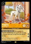 Disney Lorcana: Into the Inklands set 3. Perdita "Devoted Mother" legendary trading card.