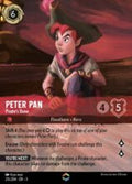 Disney Lorcana: Into the Inklands set 3. Peter Pan "Pirate's Bane" Enchanted trading card.