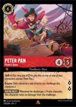 Disney Lorcana: Into the Inklands set 3. Peter Pan "Pirates Bane" rare trading card.