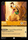 Disney Lorcana: Into the Inklands set 3. Pluto "Friendly Pooch" uncommon trading card.