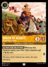 Disney Lorcana: Into the Inklands set 3. Queen of Hearts "Wonderland Empress" uncommon trading card.