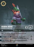 Disney Lorcana: Into the Inklands Set 3. Robin Hood "Champion of Sherwood" Enchanted trading card.