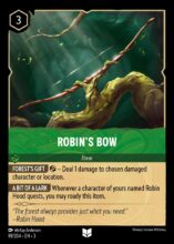 Disney Lorcana: Into the Inklands set 3. Robin's Bow uncommon trading card.