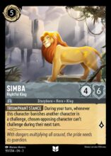 Disney Lorcana: Into the Inklands set 3. Simba "Rightful King" uncommon trading card.
